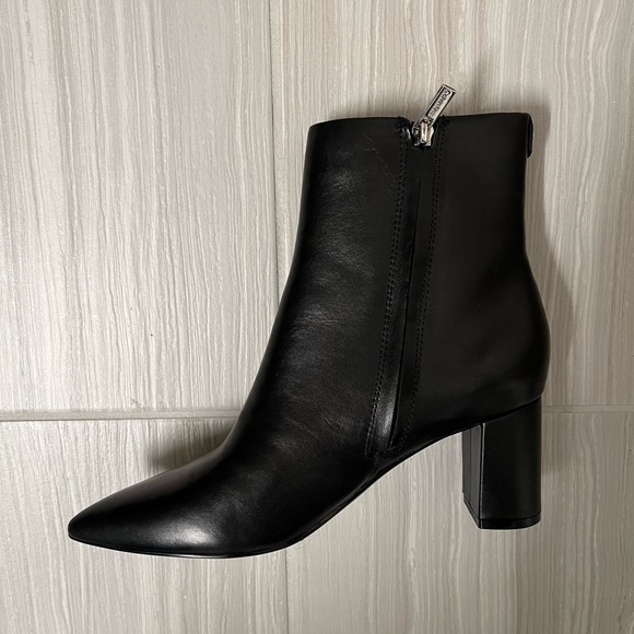 Calvin Klein Leather Pointed Booties - Picture 4 of 8